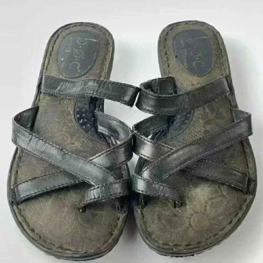 Boc Born Concept Sandals 6 36.5 M/W Black Leather View 2